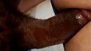 Friend from Grindr comes to impregnate me with his black tail - porn video