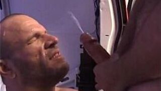 Older Stud Gets A Massive Face Cumshot - porn video
