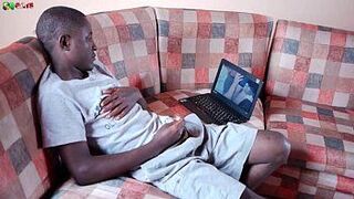 Hot black african twink playing each other cock - porn video