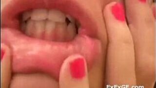 Gorgeous petite girl teases her naked body in the shower - porn video