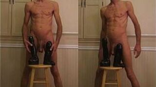 Double Anal Huge Black Penis Dildos Ass Stretching Fuck - porn video