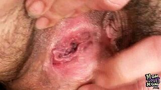 Mature mom Hedvika hairy pussy dildo drilling - porn video